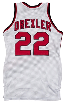 1988-89 Clyde Drexler Game Used Portland Trail Blazers Home Jersey With Signed Photo (JSA)
